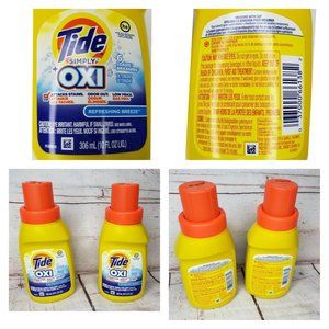 Lot Of 2 Tide Simply & Oxi Refreshing Breeze Liquid Laundry Detergent -10 FL Oz